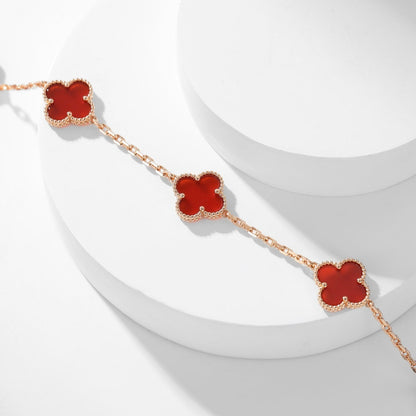 [Revel Jewelry]CLOVER 10 MOTIFS CARNELIAN NECKLACE