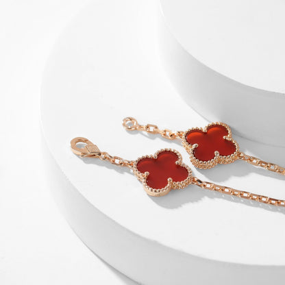 [Revel Jewelry]CLOVER 10 MOTIFS CARNELIAN NECKLACE