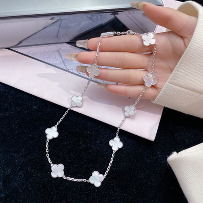 [Revel Jewelry]CLOVER 10 MOTIFS WHITE MOTHER OF PEARL NECKLACE