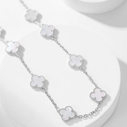 [Revel Jewelry]CLOVER 10 MOTIFS WHITE MOTHER OF PEARL NECKLACE