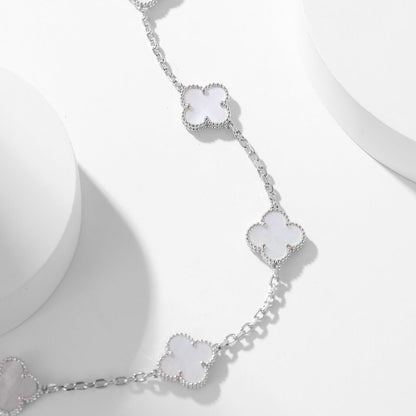 [Revel Jewelry]CLOVER 10 MOTIFS WHITE MOTHER OF PEARL NECKLACE