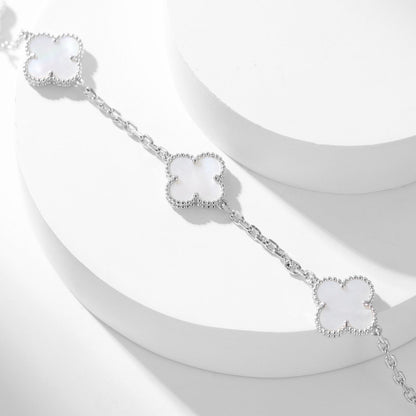 [Revel Jewelry]CLOVER 10 MOTIFS WHITE MOTHER OF PEARL NECKLACE