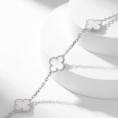 [Revel Jewelry]CLOVER 10 MOTIFS WHITE MOTHER OF PEARL NECKLACE