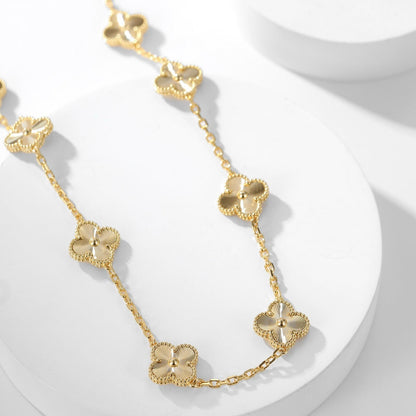 [Revel Jewelry]CLOVER 10 MOTIFS LASER NECKLACE