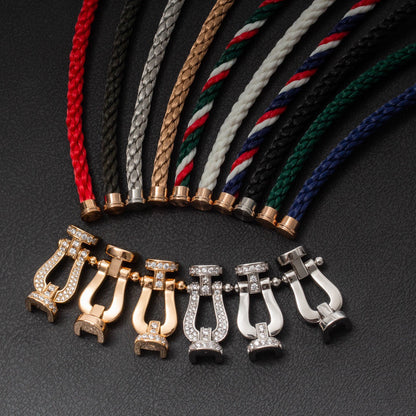 [Revel Jewelry]FORCE LARGE HORSESHOE FULL DIAMOND BRACELET ROSE GOLD