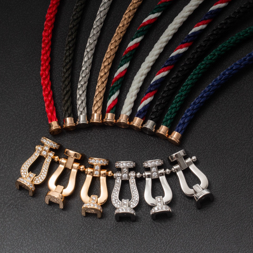 [Revel Jewelry]FORCE LARGE HORSESHOE FULL DIAMOND BRACELET SILVER