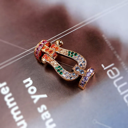 [Revel Jewelry]FORC LARGE HORSESHOE  COLORED DIAMOND BRACELET SILVER