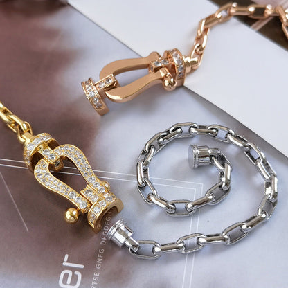 [Revel Jewelry]FORCE LARGE HORSESHOE CLASP  METAL BRACELET
