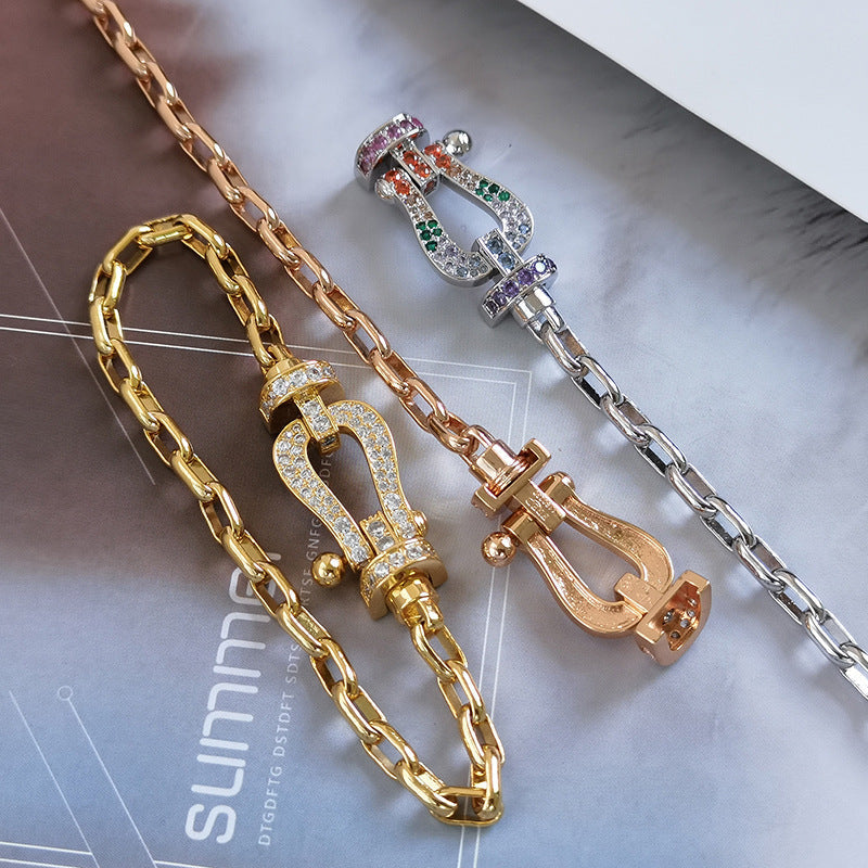 [Revel Jewelry]FORCE LARGE HORSESHOE CLASP  METAL BRACELET