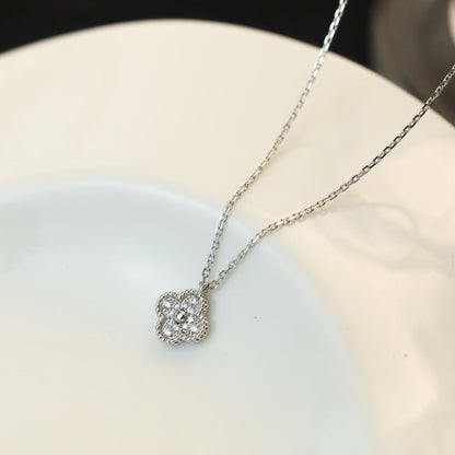 [Revel Jewelry]CLOVER MINI 9.5MM PENDANT DIAMOND NECKLACE