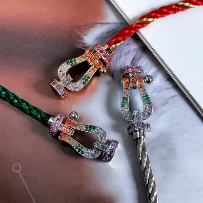 [Revel Jewelry]FORCE LARGE HORSESHOE  COLORED DIAMOND BRACELET ROSE GOLD