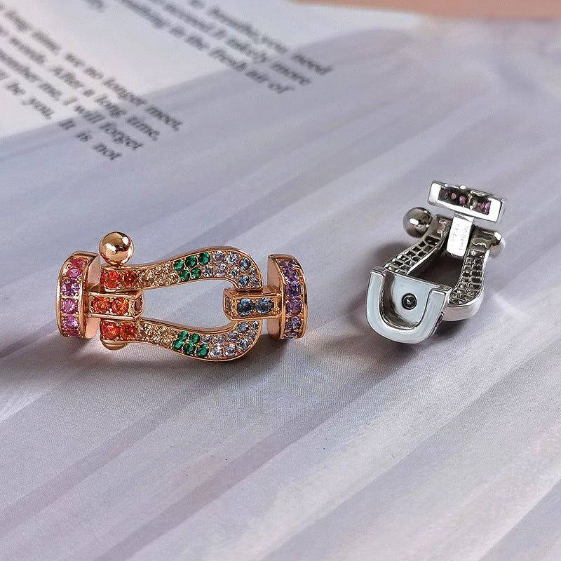 [Revel Jewelry]FORCE LARGE HORSESHOE  COLORED DIAMOND BRACELET ROSE GOLD