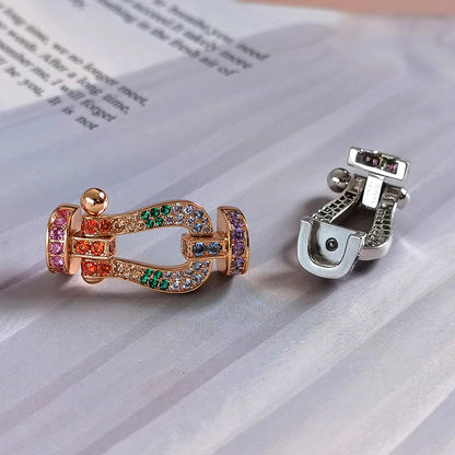 [Revel Jewelry]FORCE LARGE HORSESHOE  COLORED DIAMOND BRACELET ROSE GOLD