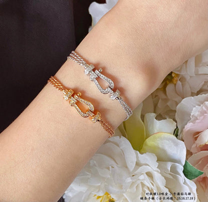 [Revel Jewelry]FORCE SMALL HORSESHOE  DIAMOND CHAIN ROPE BRACELET