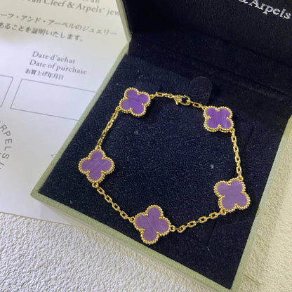 [Revel Jewelry] CLOVER 5 MOTIF VIOLET BRACELET COLLECTION