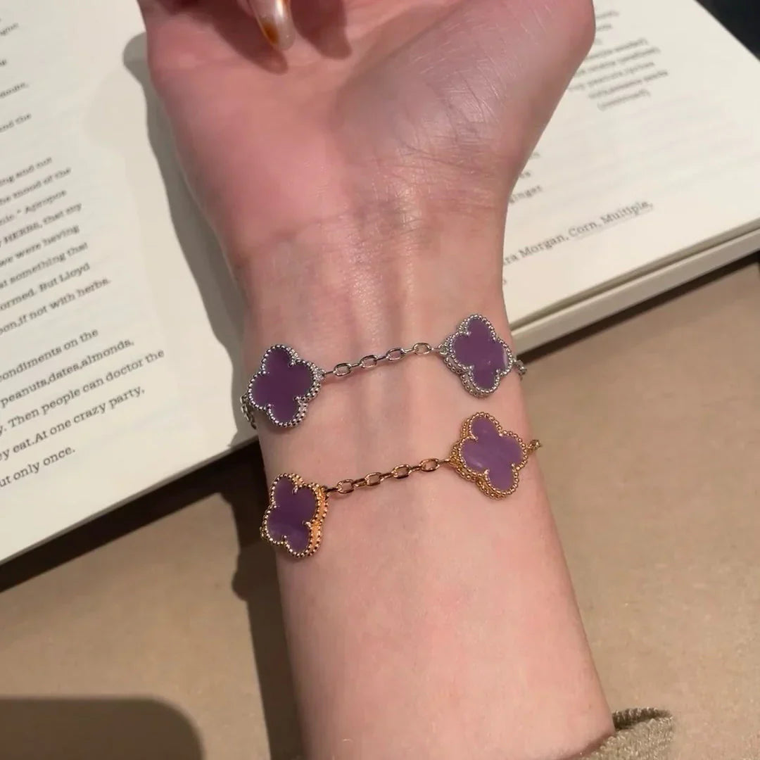 [Revel Jewelry] CLOVER 5 MOTIF VIOLET BRACELET COLLECTION