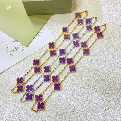 [Revel Jewelry]CLOVER 10 MOTIFS  PURPLE VIOLET  NECKLACE