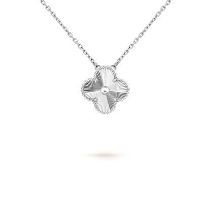 [Revel Jewelry]CLOVER 15MM LASER NECKLACE SILVER