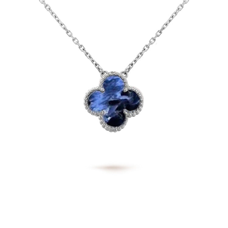 [Revel Jewelry]CLOVER 15MM PIETERSITE NECKLACE SILVER