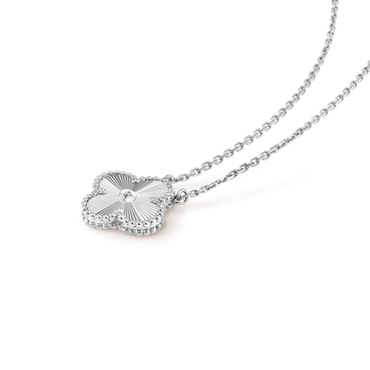 [Revel Jewelry]CLOVER 15MM LASER NECKLACE SILVER