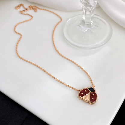 [Revel Jewelry]LUCKY  CARNELIANS LADYBUG NECKLACE