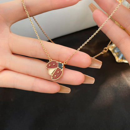 [Revel Jewelry]LUCKY  CARNELIANS LADYBUG NECKLACE