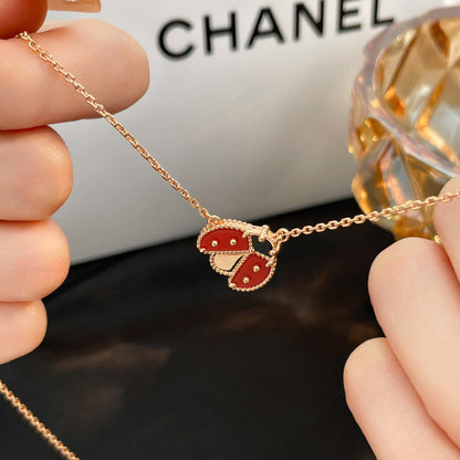 [Revel Jewelry]LUCKY  CARNELIANS LADYBUG NECKLACE