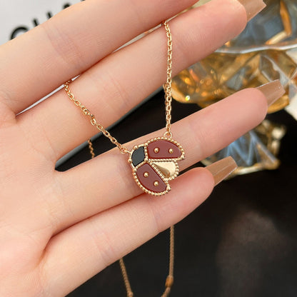 [Revel Jewelry]LUCKY  CARNELIANS LADYBUG NECKLACE