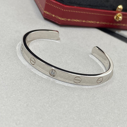 [Revel Jewelry]LOVE BRACELET 6.1MM 1 DIAMOND OPEN CUFF