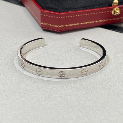 [Revel Jewelry]LOVE BRACELET 6.1MM 1 DIAMOND OPEN CUFF