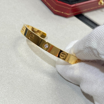 [Revel Jewelry]LOVE BRACELET 6.1MM 1 DIAMOND OPEN CUFF