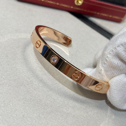 [Revel Jewelry]LOVE BRACELET 6.1MM 1 DIAMOND OPEN CUFF