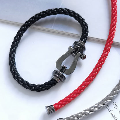 [Revel Jewelry]FORCE LARGE SERIES HORSESHOE BLACK SAMURAI BRACELET