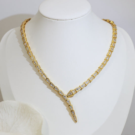 [Revel]BV SERPENTI VIPER SERIES FULL DIAMOND NECKLACE