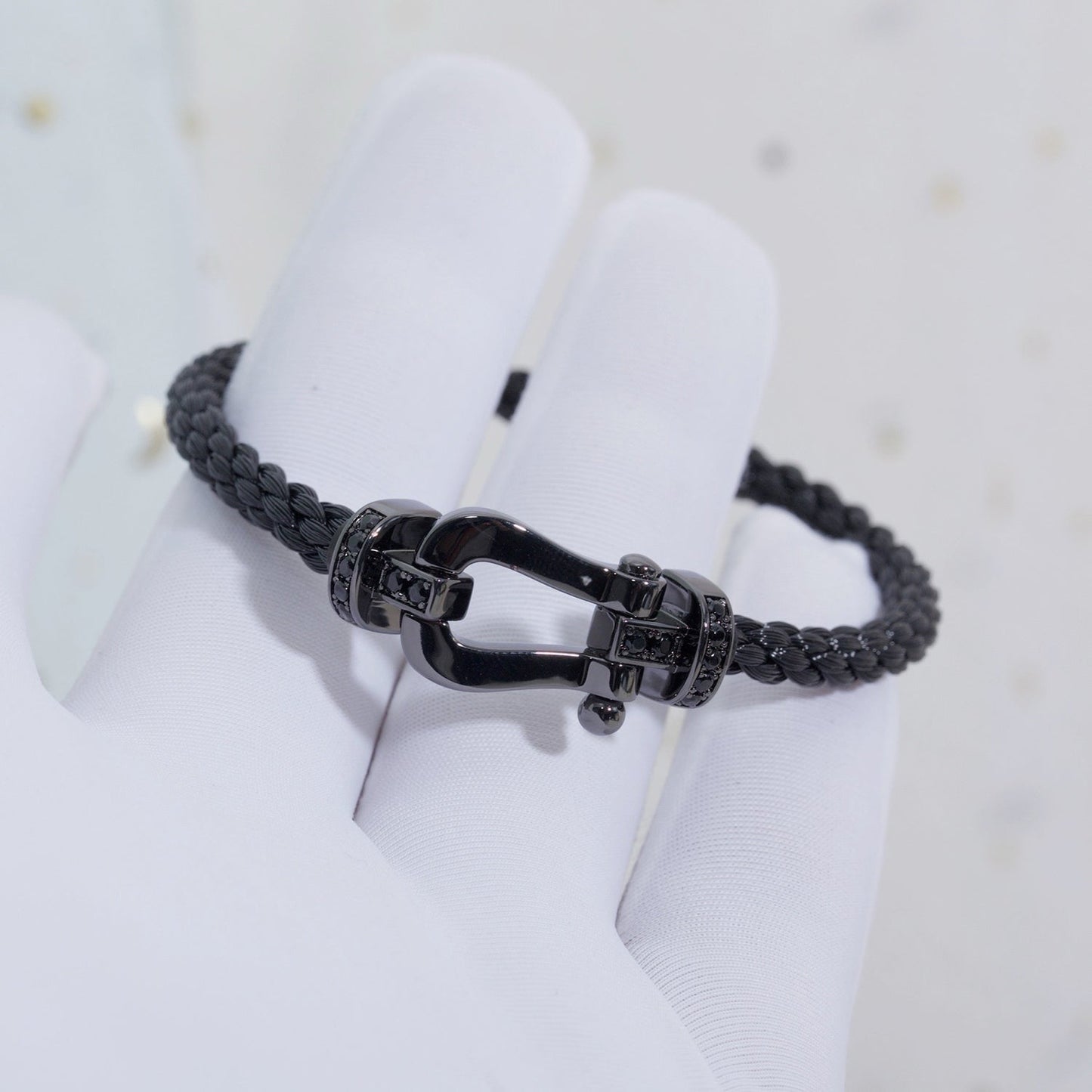 [Revel Jewelry]FORCE LARGE SERIES HORSESHOE BLACK SAMURAI BRACELET