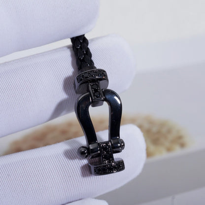[Revel Jewelry]FORCE LARGE SERIES HORSESHOE BLACK SAMURAI BRACELET