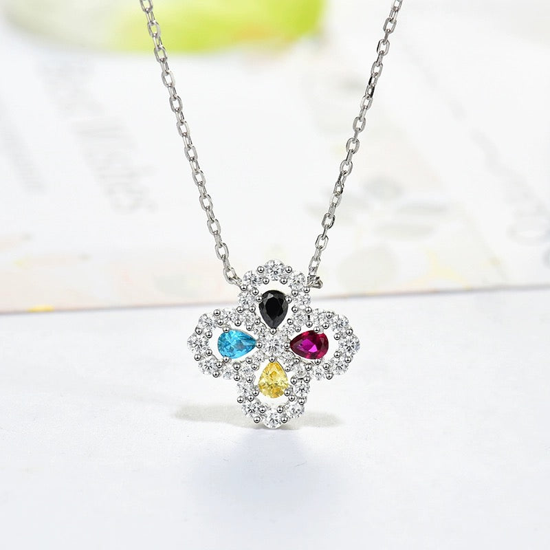 [Revel Jewelry]LOOP NECKLACE FULL MOTIF DIAMOND 16MM MULTIPLE COLORS