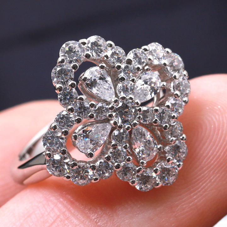 [Revel Jewelry]LOOP RING FULL MOTIF DIAMOND 16MM SILBER