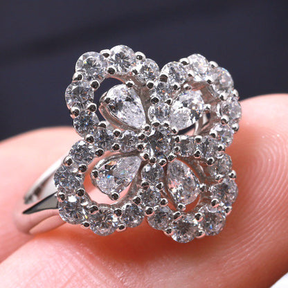 [Revel Jewelry]LOOP RING FULL MOTIF DIAMOND 16MM SILBER