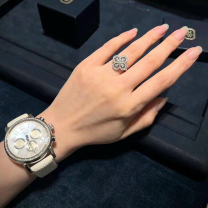 [Revel Jewelry]LOOP RING FULL MOTIF DIAMOND 16MM SILBER