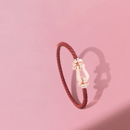 [Revel Jewelry]FORCE 10 HALF DIAMOND PINK GOLD RED CORDERI LARGE AND MEDIUM MODEL