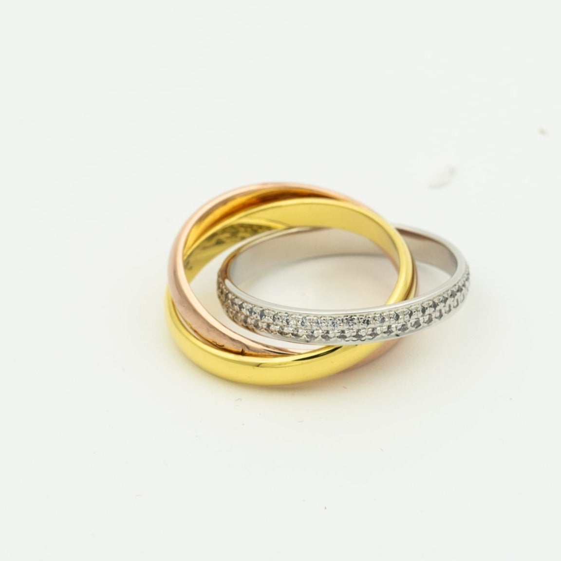 [Revel Jewelry]TRINITY RING GOLD PINK GOLD SILVER DIAMONDS
