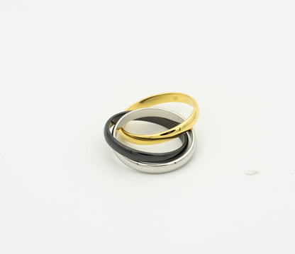 [Revel Jewelry]TRINITY RING BLACK GOLD SILVER