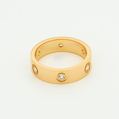 [Revel Jewelry]LOVE RING 5.5MM 6 DIAMONDS PINK GOLD
