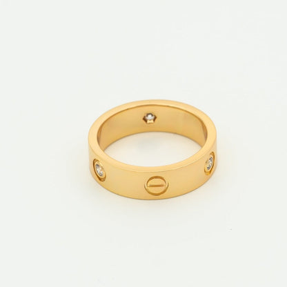 [Revel Jewelry]LOVE RING 5.5MM 3 DIAMONDS PINK GOLD