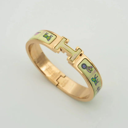 [Revel Jewelry]H PINK GOLD BRACELET CREAM CERAMIC