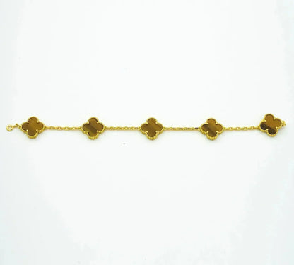[Revel Jewelry] CLOVER 5 MOTIFS TIGER EYE BRACELET COLLECTION