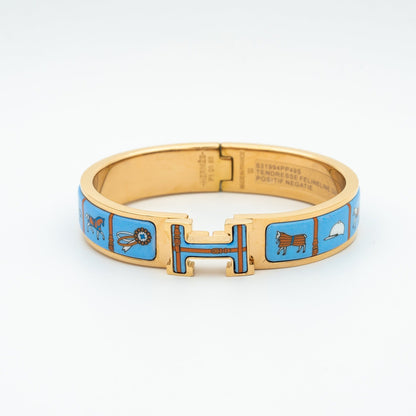 [Revel Jewelry]H PINK GOLD BRACELET BLUE CERAMIC