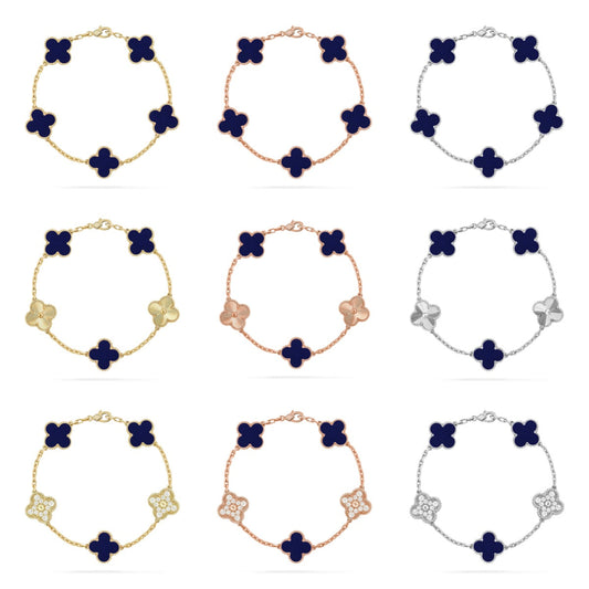 [Revel Jewelry]CLOVER 5 MOTIF LAPIS LAZULI BRACELET COLLECTION
