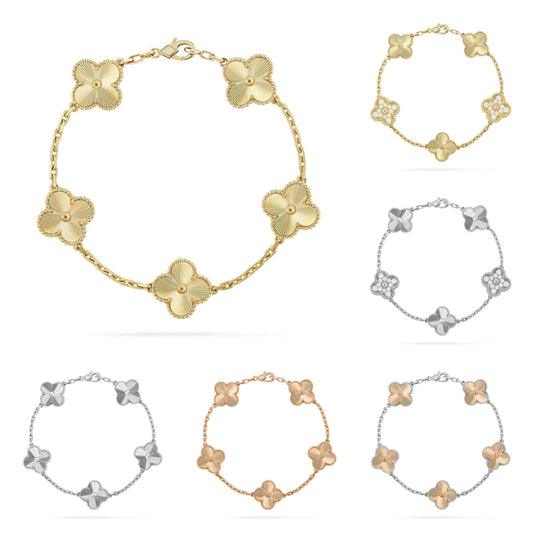 [Revel Jewelry] CLOVER 5 MOTIF LASER BRACELET COLLECTION